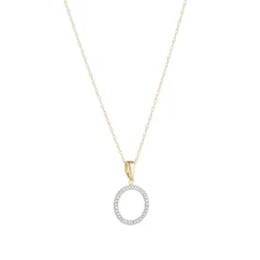 9ct Gold Diamond Open Circle Pendant