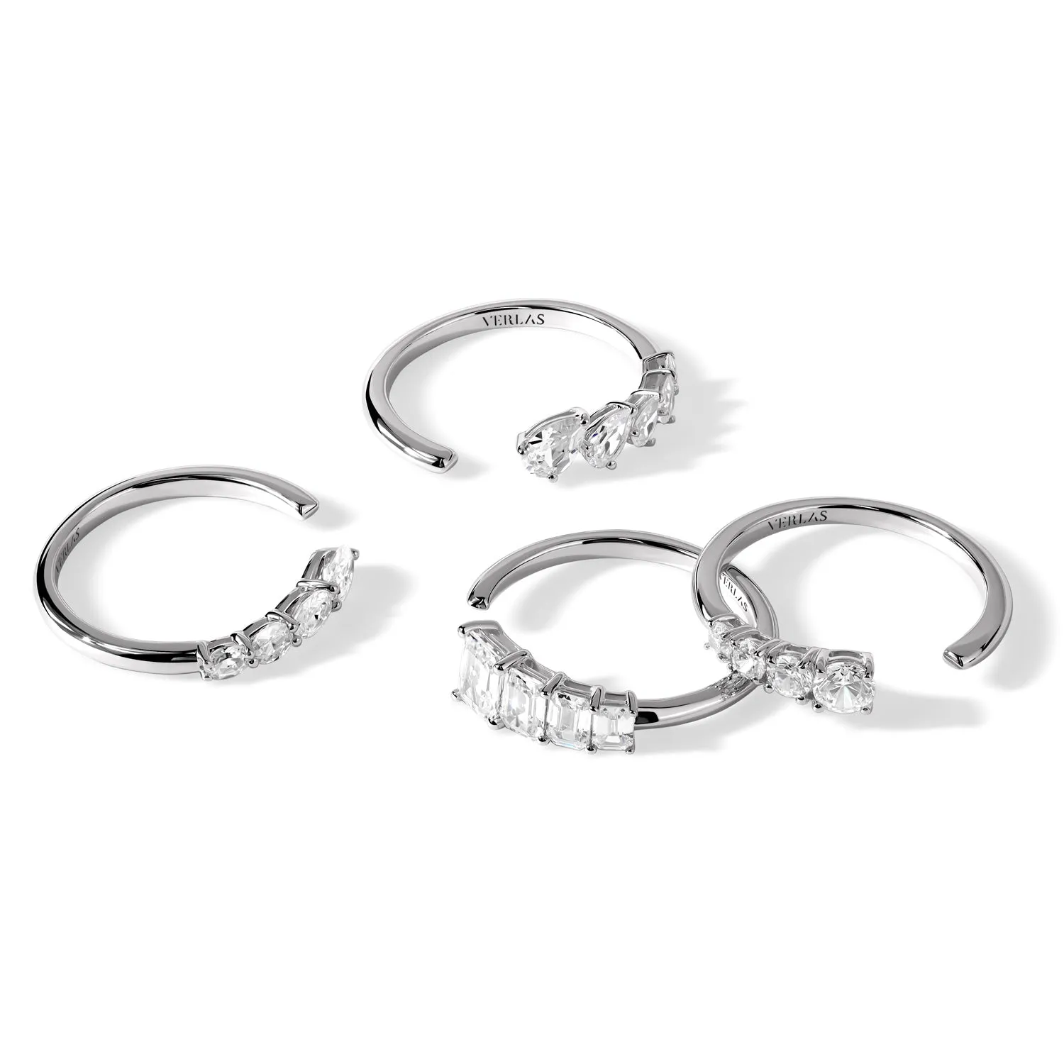 Angled Pear Crescendo Open Ring