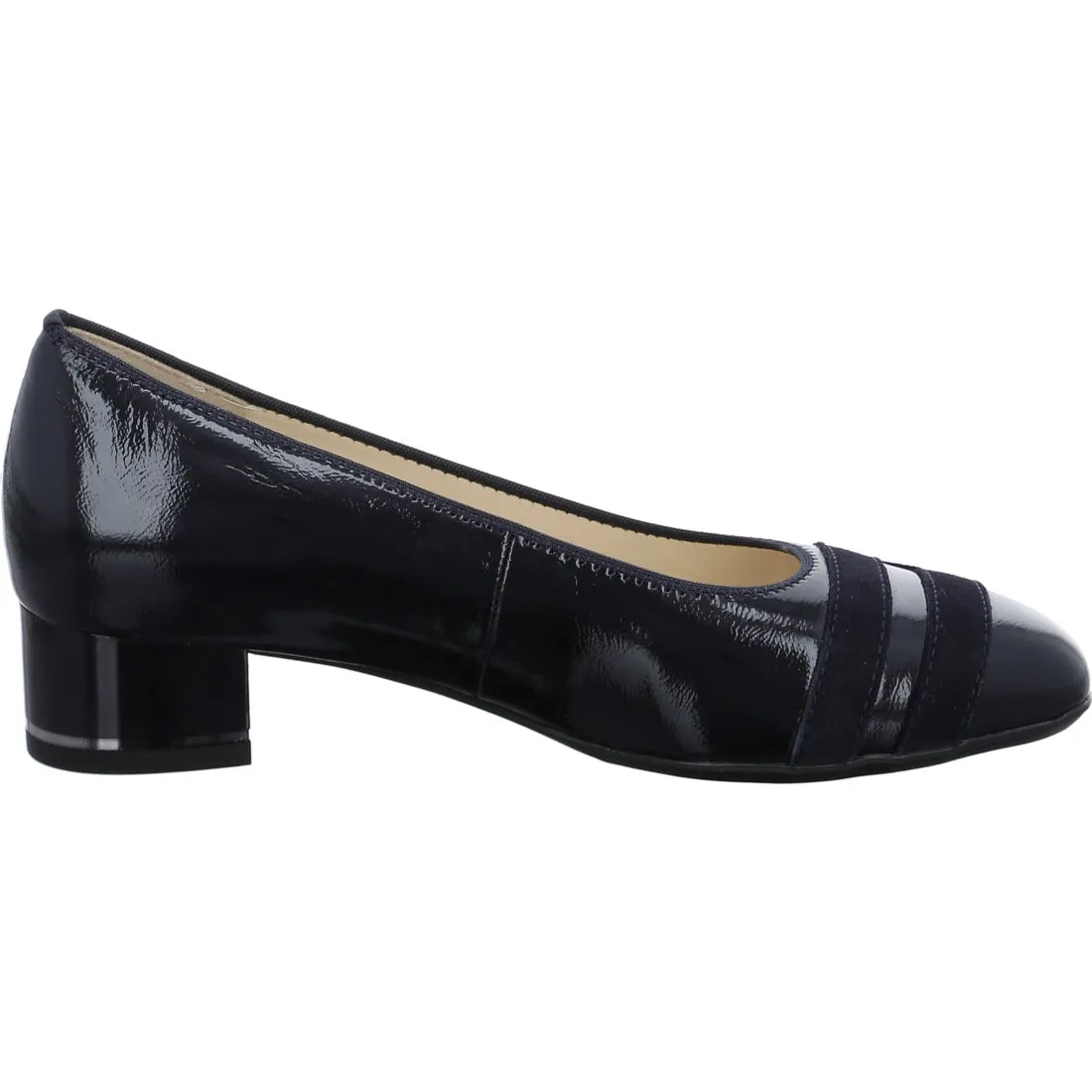 Ara Graz Ladies Low Heel Patent Court Shoe