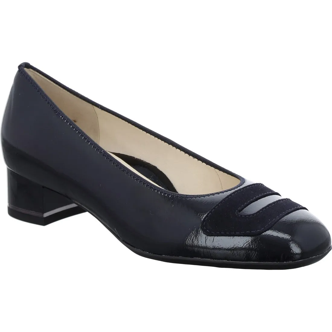 Ara Graz Ladies Low Heel Patent Court Shoe