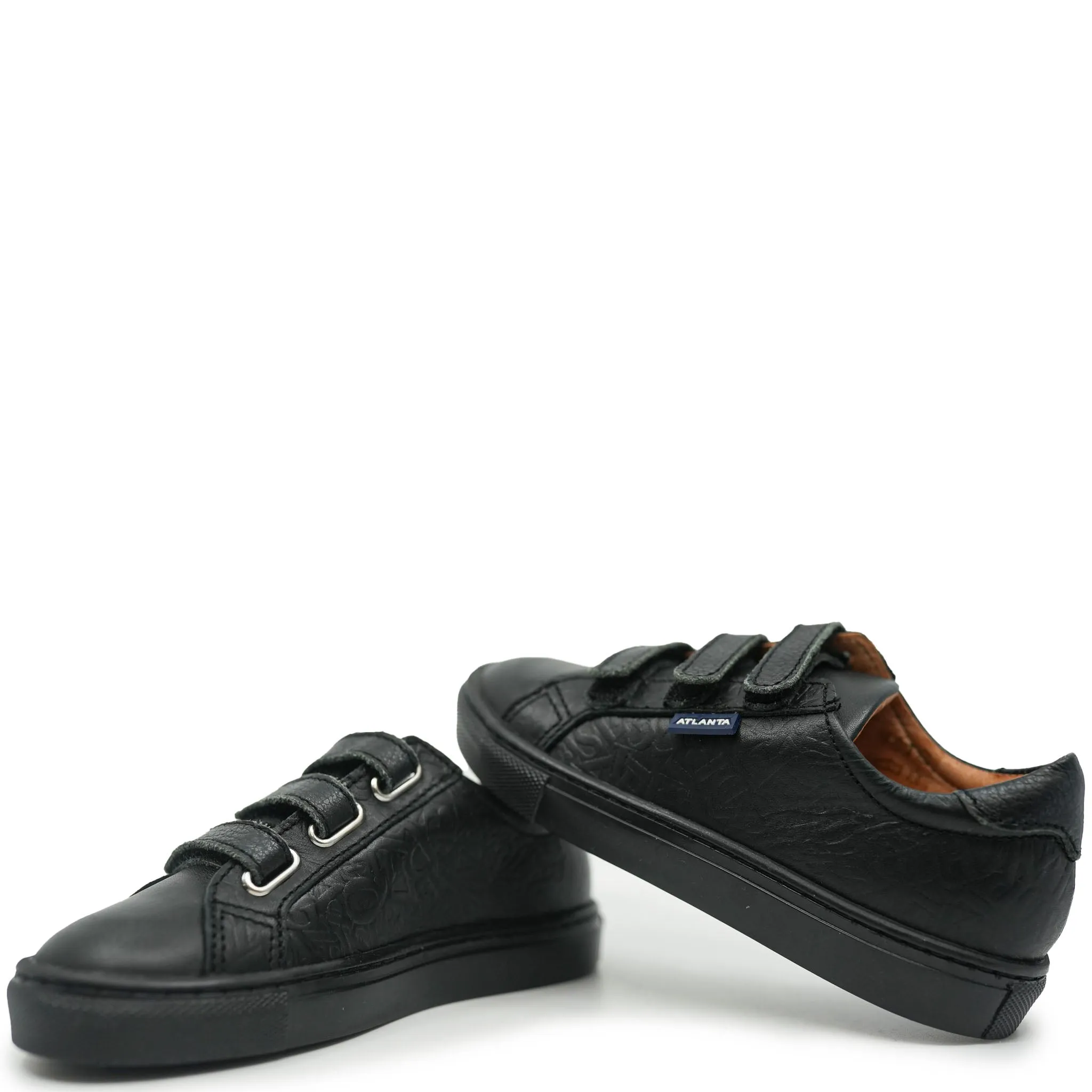 Atlanta Mocassin Black Print Velcro Sneaker