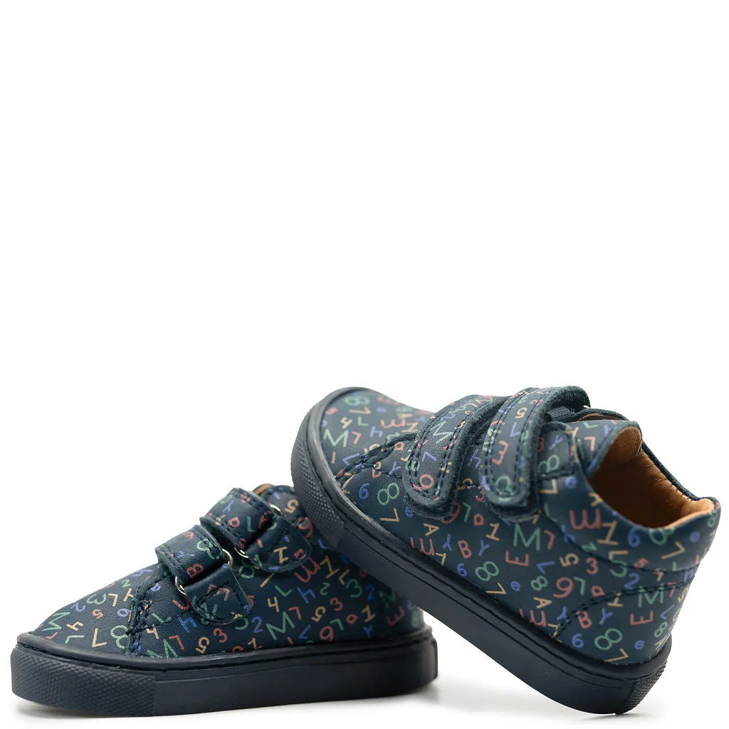 Atlanta Mocassin Navy Letters Baby Sneaker