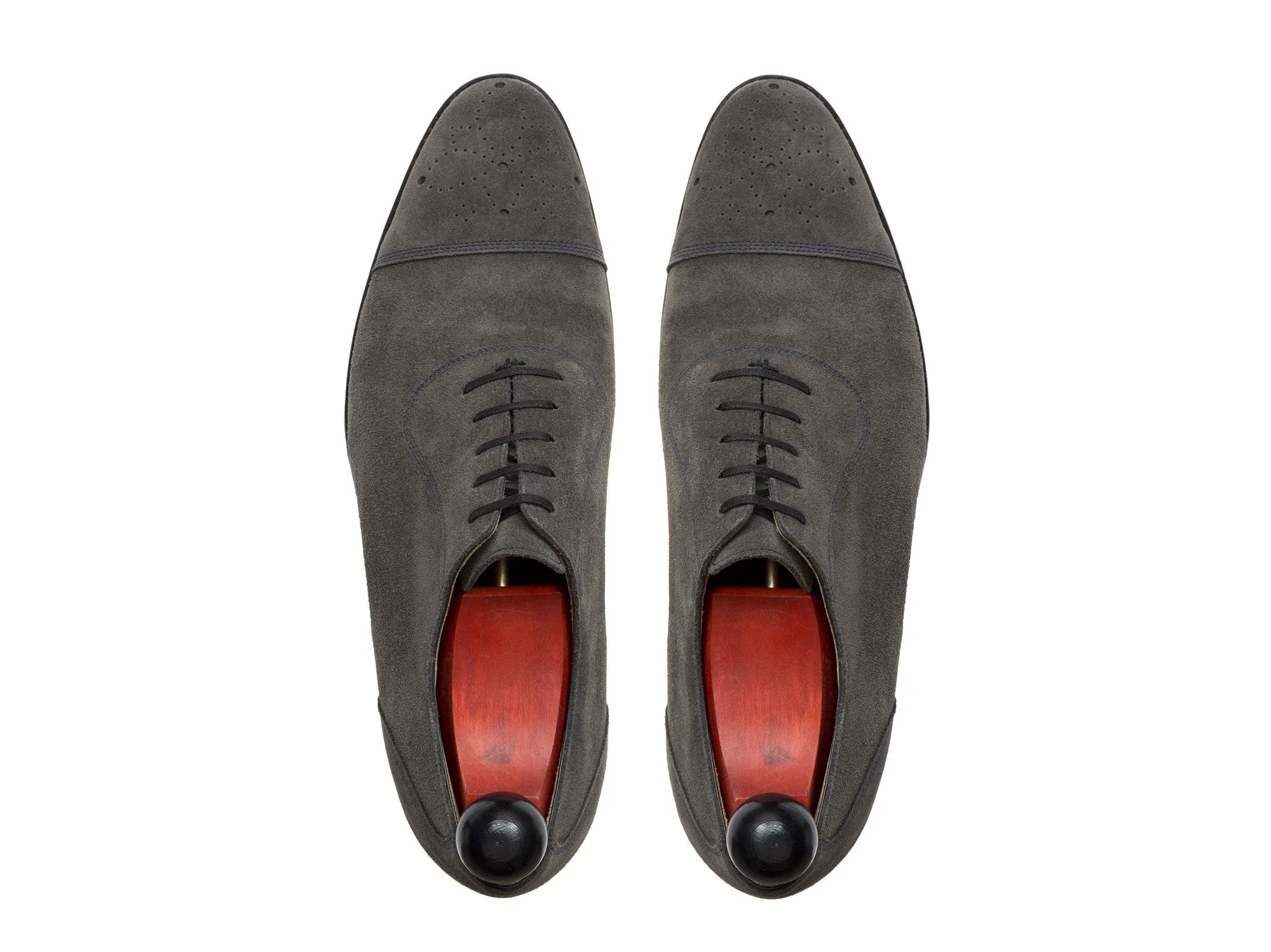 Auburn - MTO - Mid Grey Suede / Navy Stitching - NGT Last - Single Leather Sole