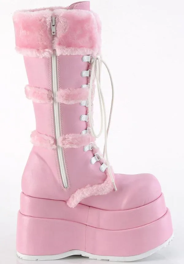 BEAR-202 [Baby Pink Vegan Leather] | PLATFORM BOOTS [PREORDER]