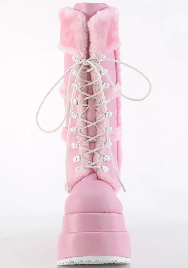 BEAR-202 [Baby Pink Vegan Leather] | PLATFORM BOOTS [PREORDER]