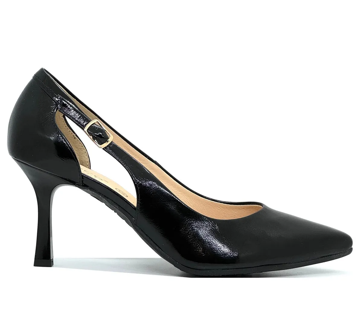 Bioeco Ladies Side Trim Patent Court Shoe