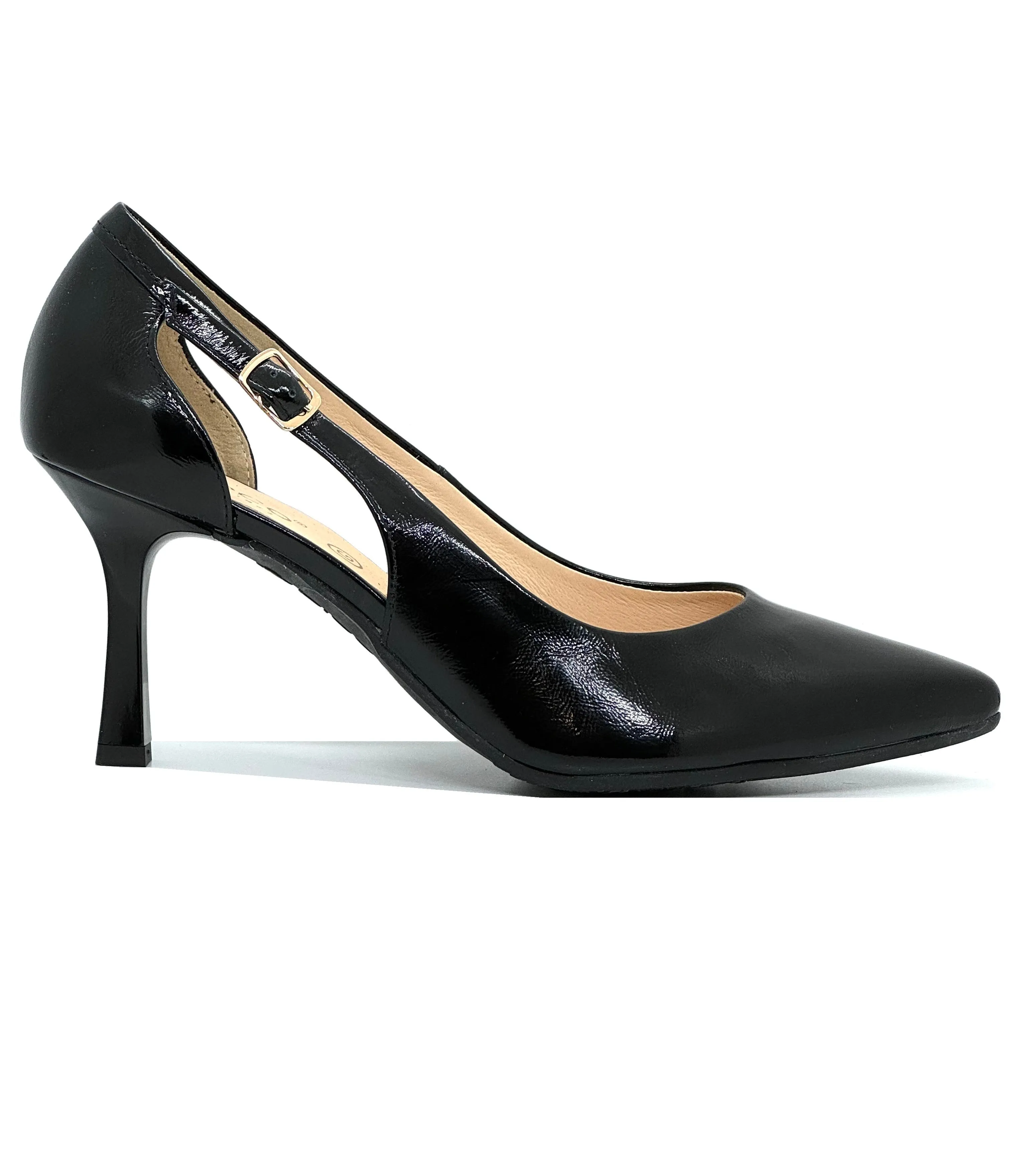 Bioeco Ladies Side Trim Patent Court Shoe