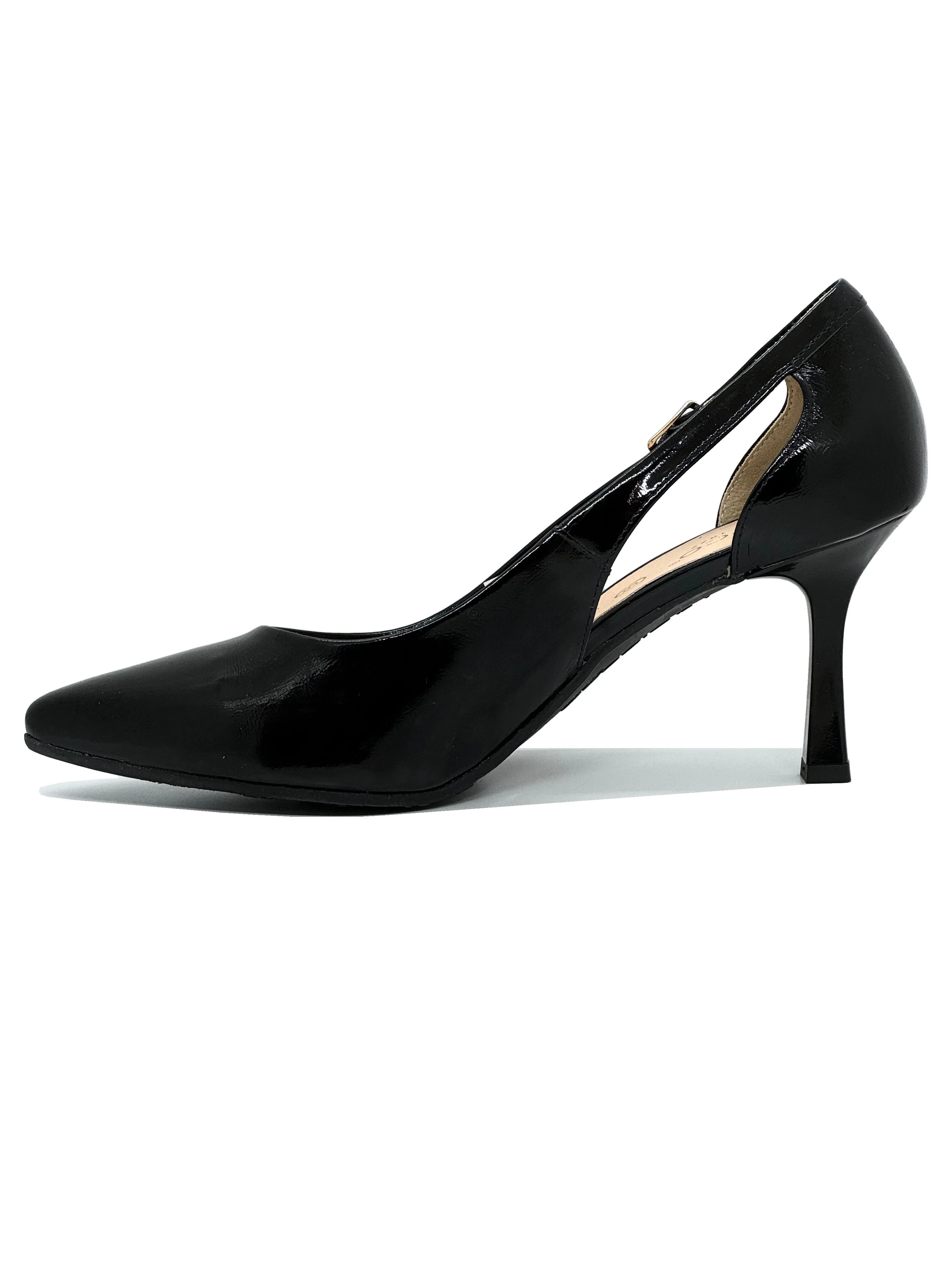 Bioeco Ladies Side Trim Patent Court Shoe