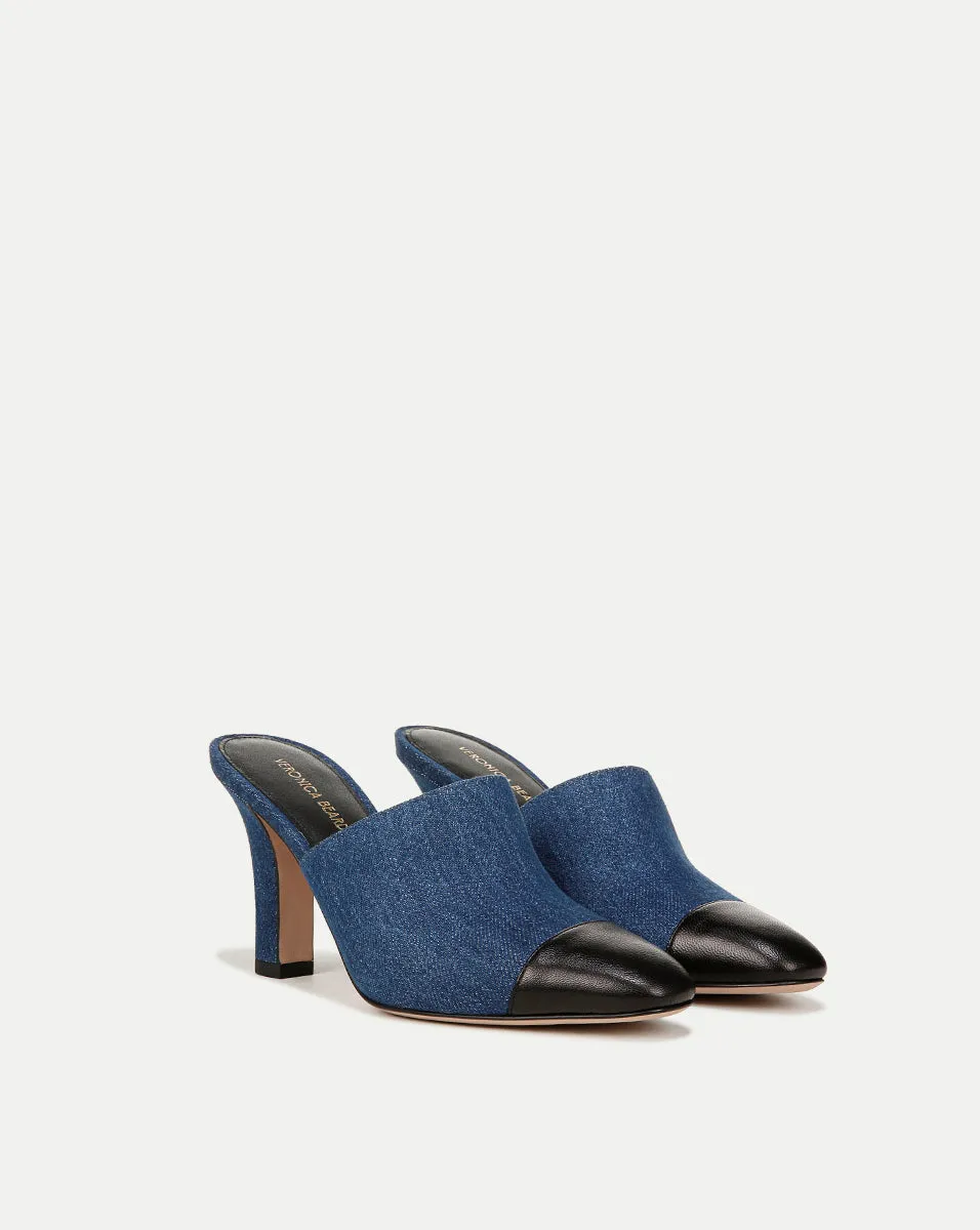 Carlotta Denim Mixed-Media Heel