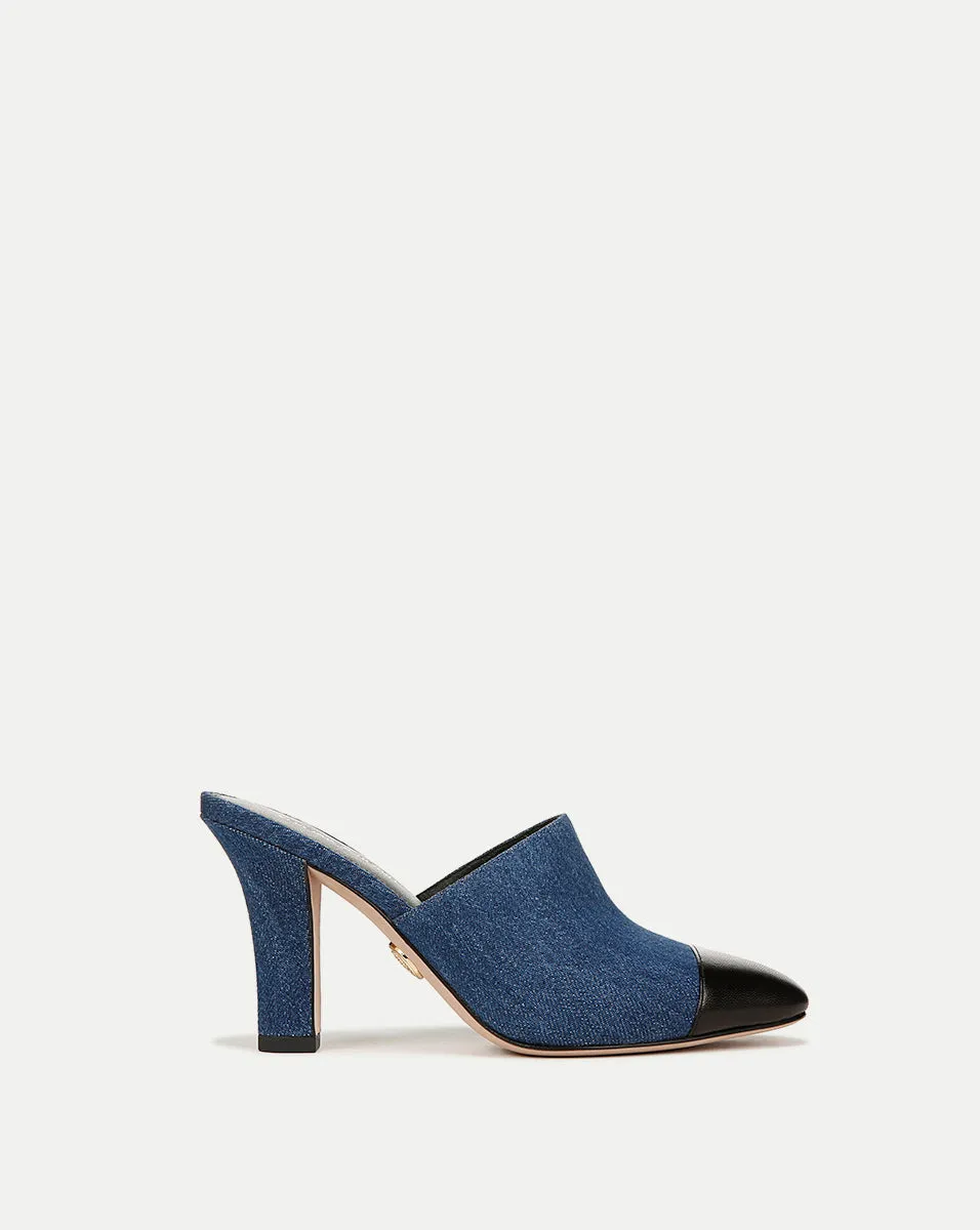 Carlotta Denim Mixed-Media Heel