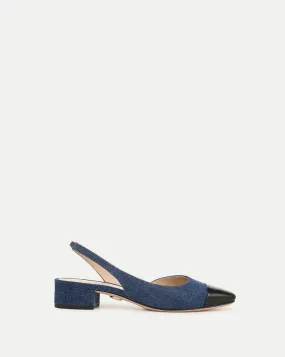 Cecile Denim Cap-Toe Slingback