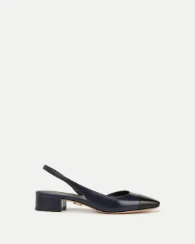 Cecile Leather Cap-Toe Slingback