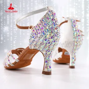 Child Latin Dance Shoes Adult Female Latin Dancing Shoes Accessories for Women Rumba Chacha Tango Shoes Modern Ballroom Clothes