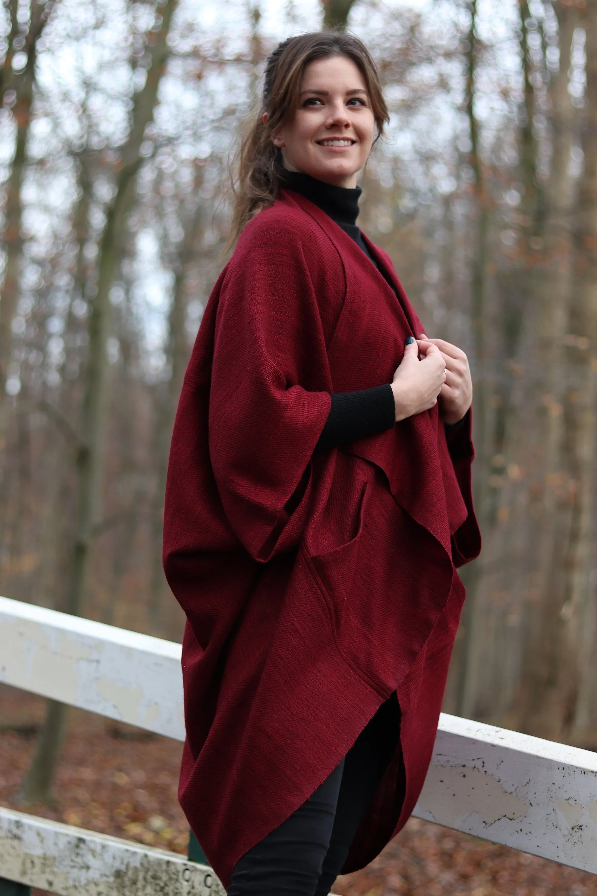 JIVA Wool Silk Kimono Fire