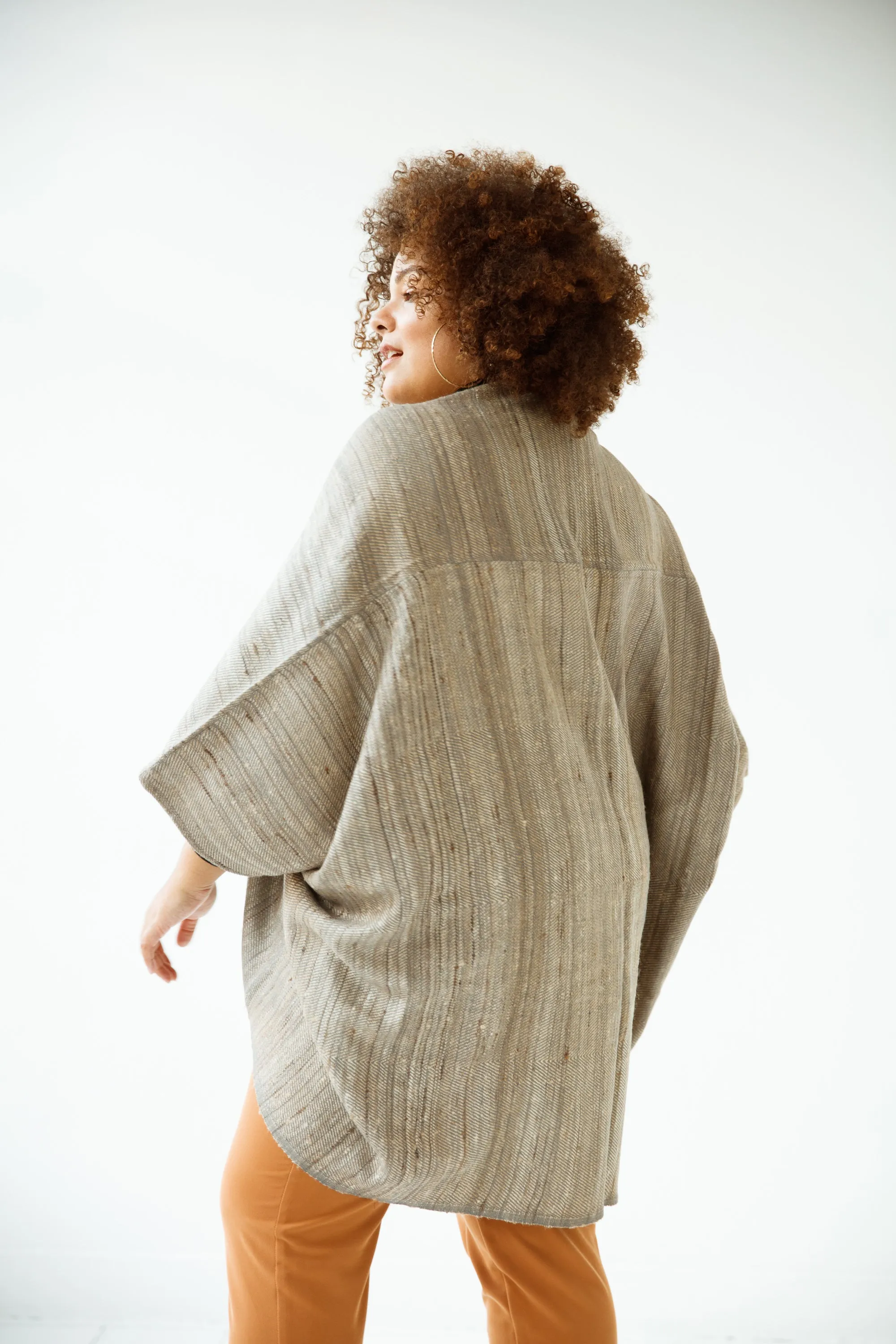 JULAHAS  JIVA Wool Silk Kimono Earth