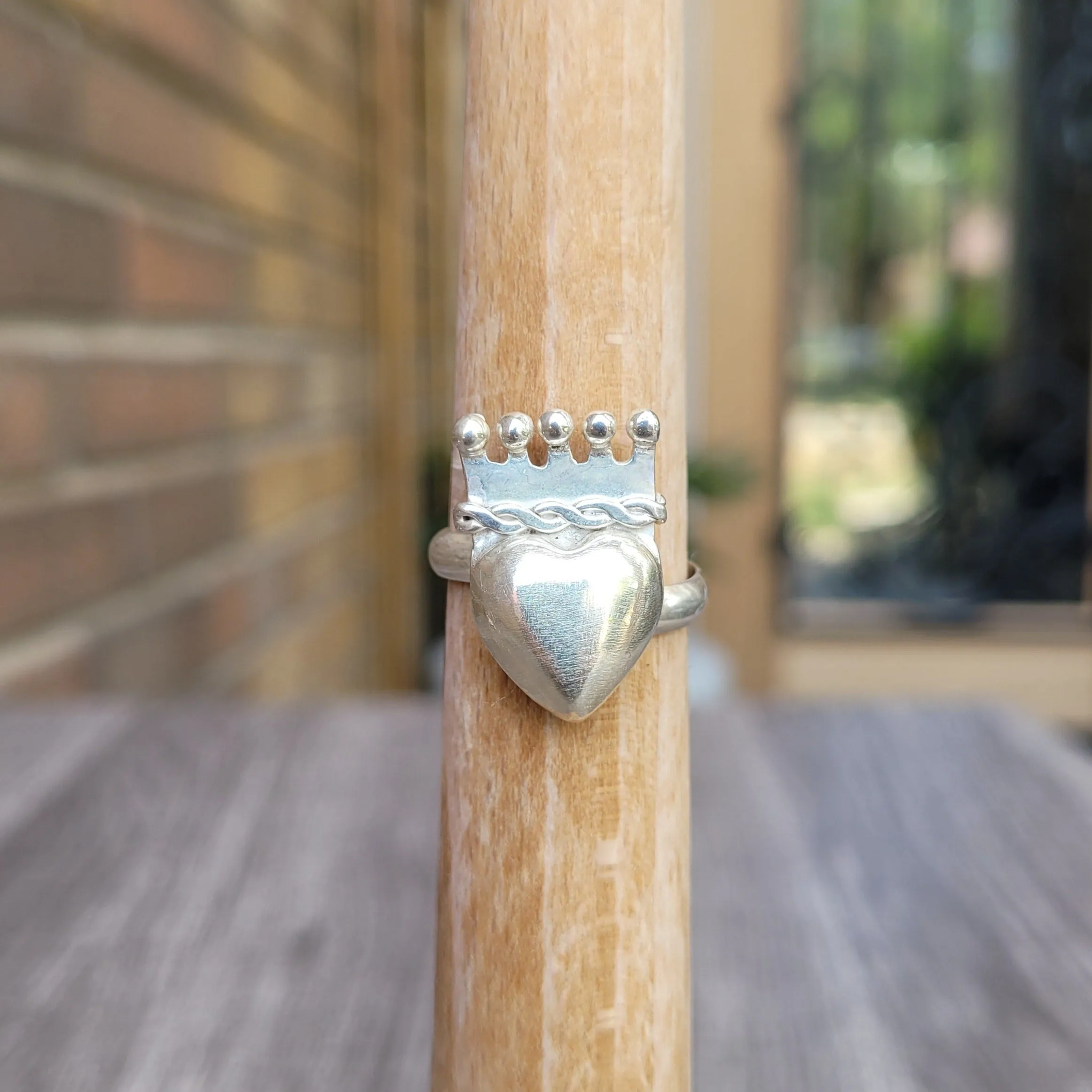 King heart (ajustable) silver 925 ring