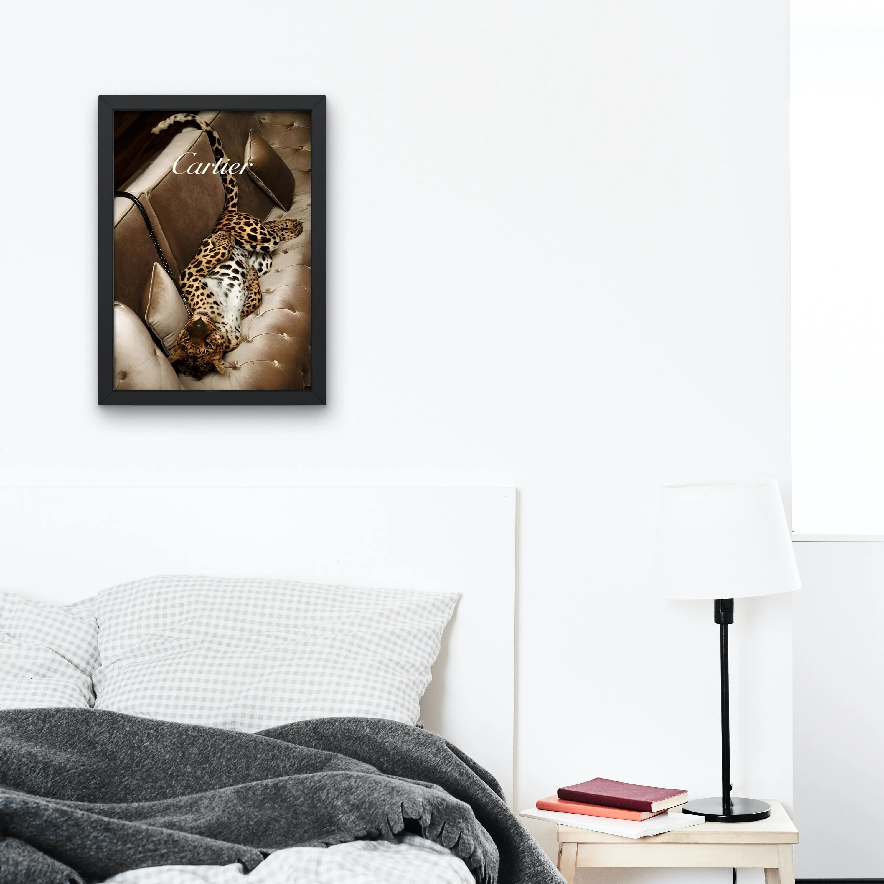 Leopard Luxury Designer Poster PRINTABLE ART, Hypebeast Poster, Cats In Campaign, Glam Wall Art, Leopard Print, Chic Glam Décor, Beige Wall Art