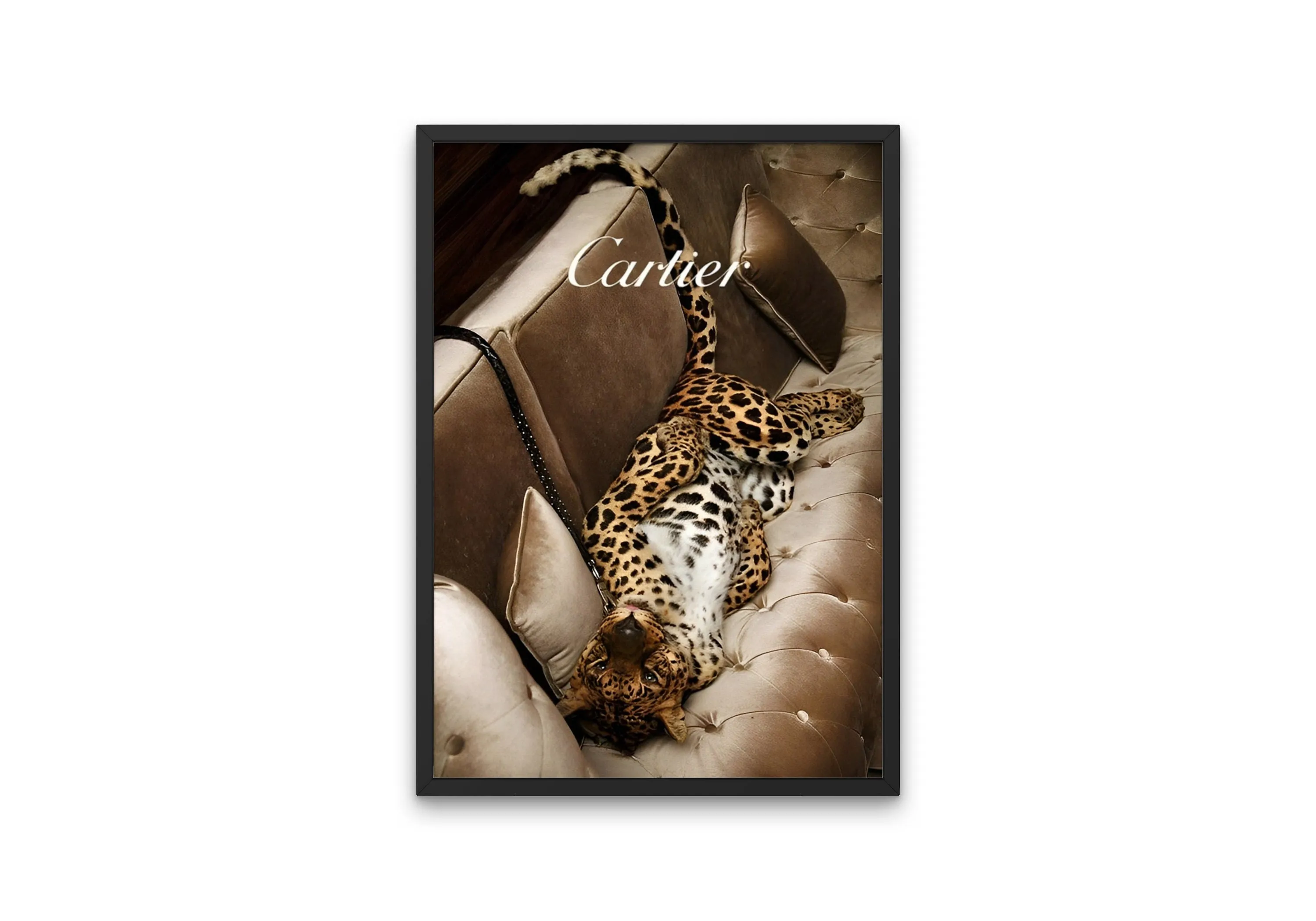 Leopard Luxury Designer Poster PRINTABLE ART, Hypebeast Poster, Cats In Campaign, Glam Wall Art, Leopard Print, Chic Glam Décor, Beige Wall Art