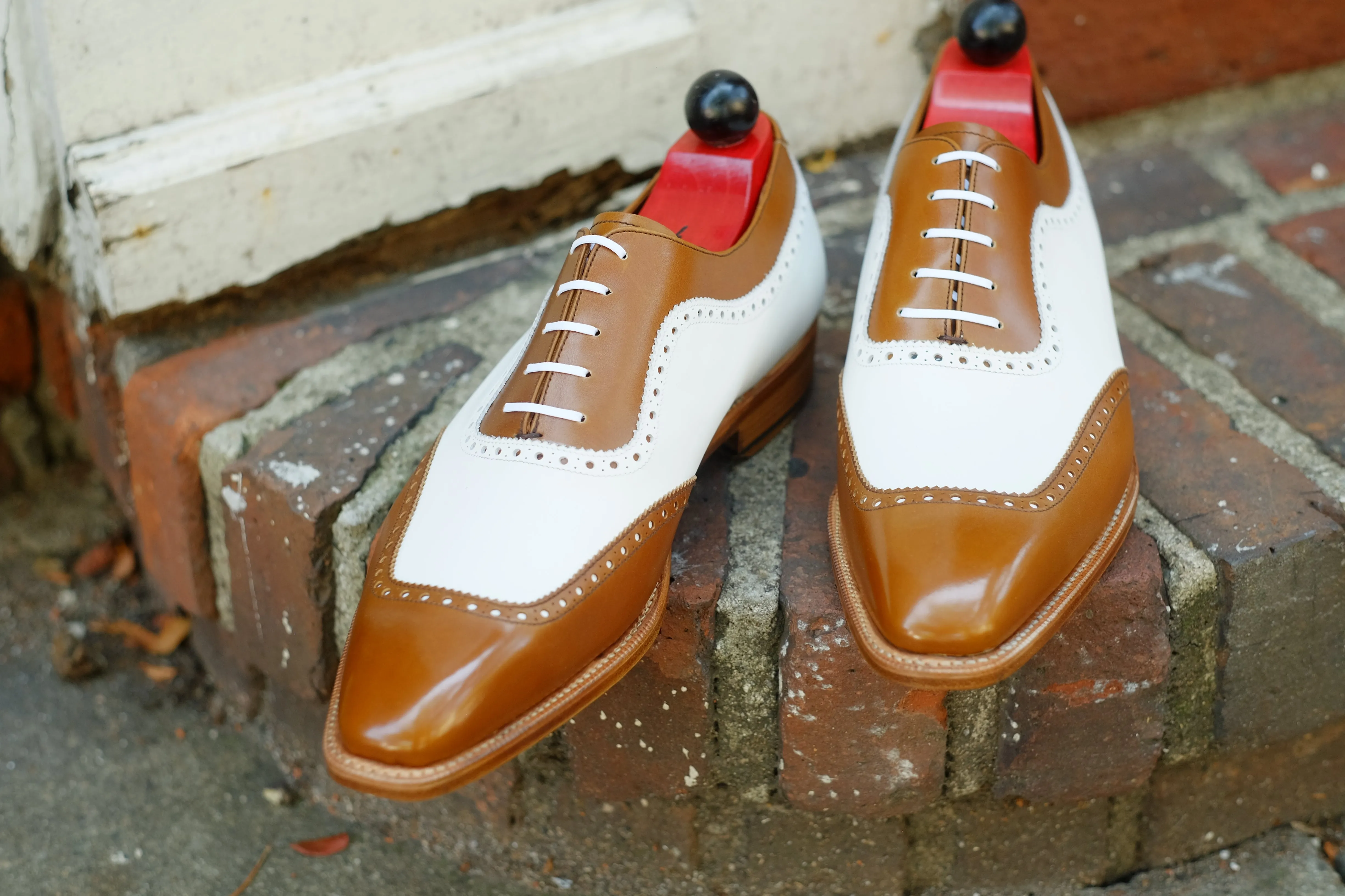 Medina - MTO - Caramel Calf / White Calf - LPB Last - Single Leather Sole