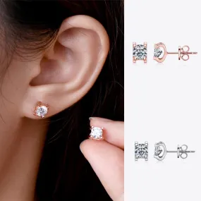 Moissanite [rose gold or silver] Stud Earrings