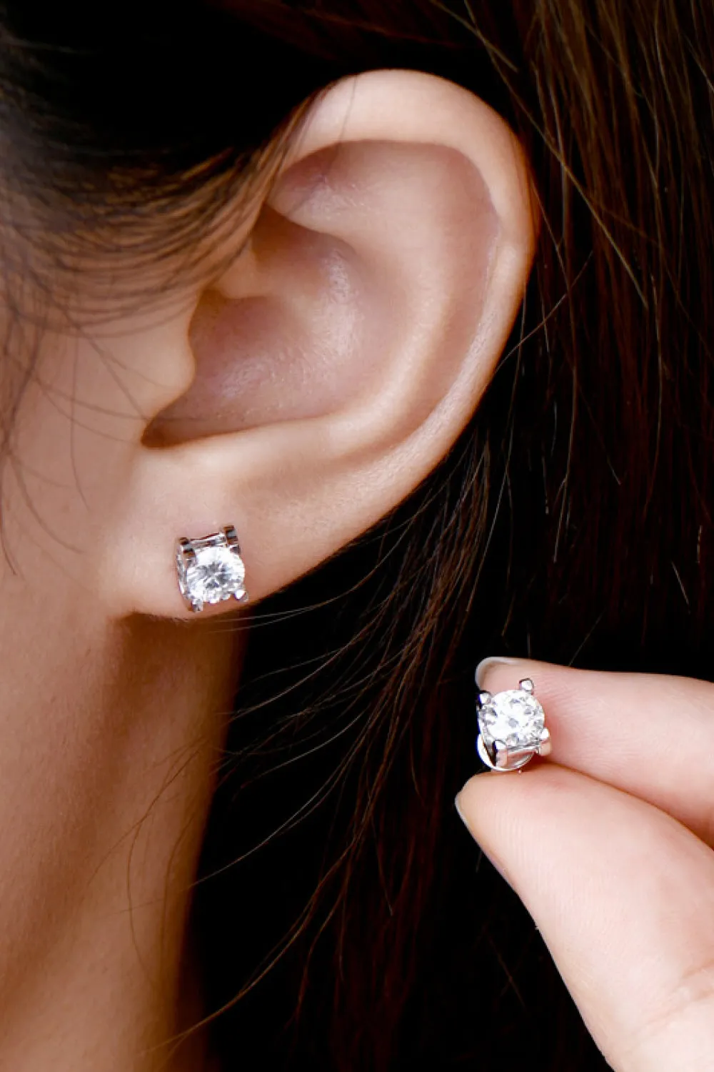 Moissanite [rose gold or silver] Stud Earrings