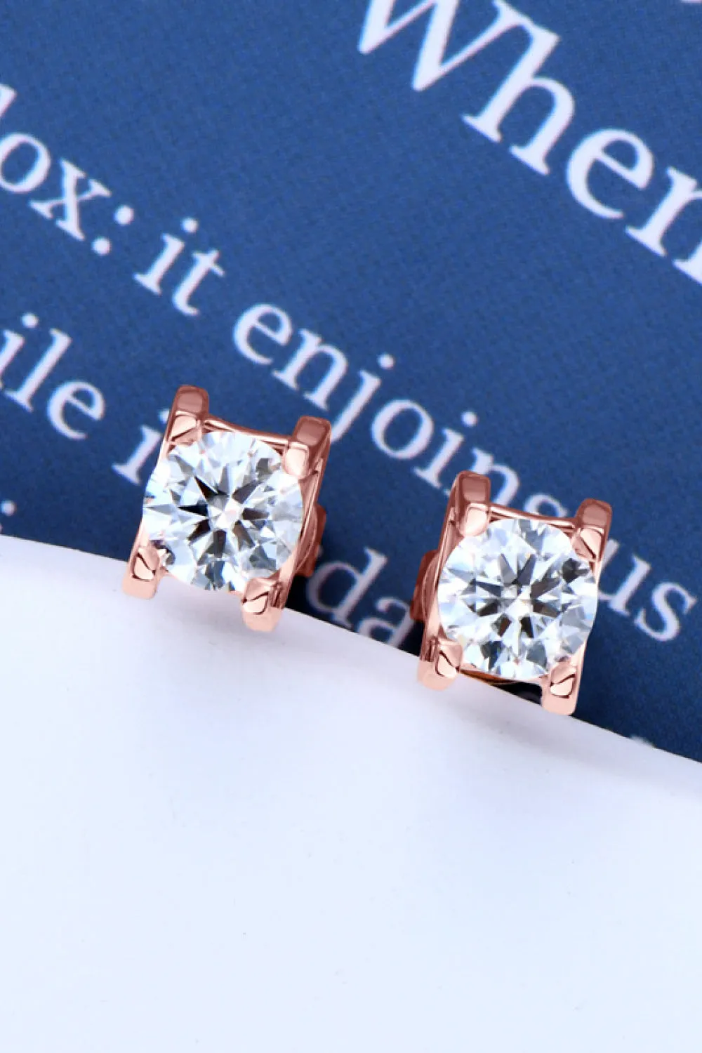 Moissanite [rose gold or silver] Stud Earrings