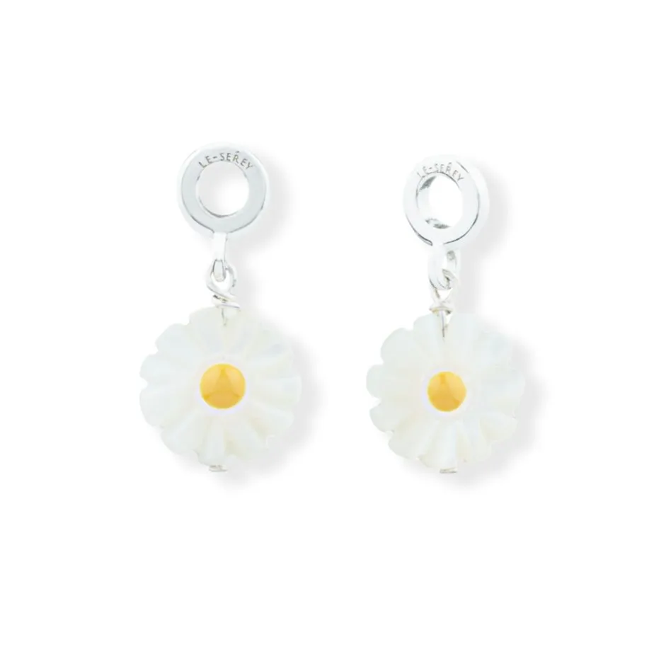 Mother of Pearl Daisy Drop Charm