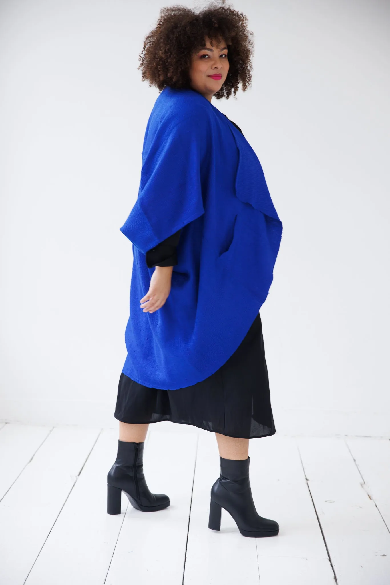 NEW! JIVA Wool Silk Kimono Sky