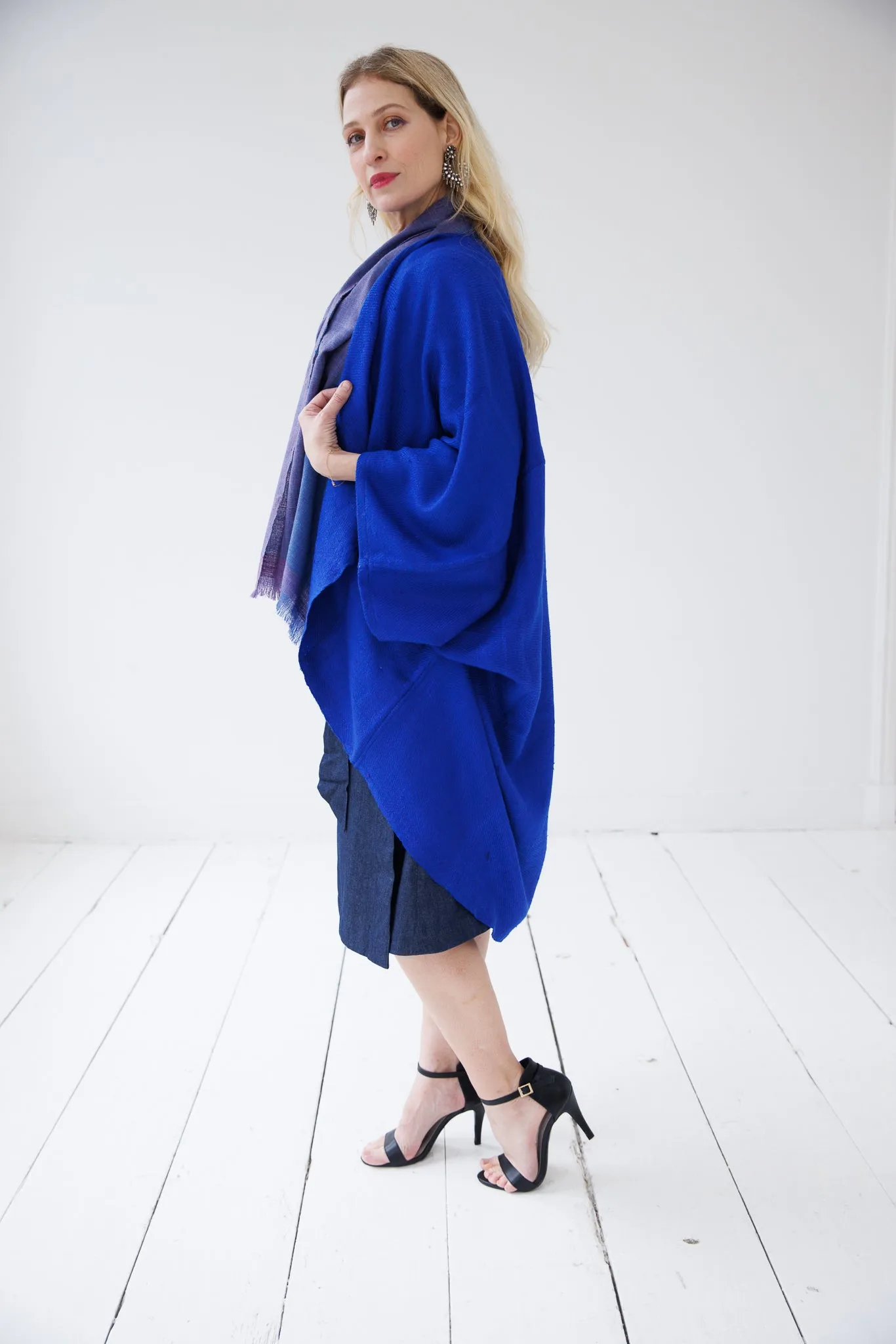 NEW! JIVA Wool Silk Kimono Sky