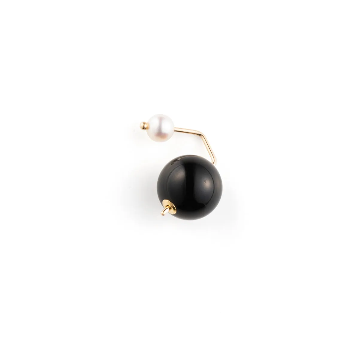 "Bumble Bee" Pearl Earring w/ Onyx Backing