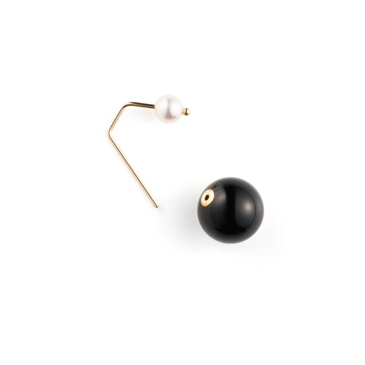 "Bumble Bee" Pearl Earring w/ Onyx Backing