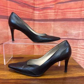 RALPH LAUREN BLACK LEATHER PUMPS SZ 8 TC3