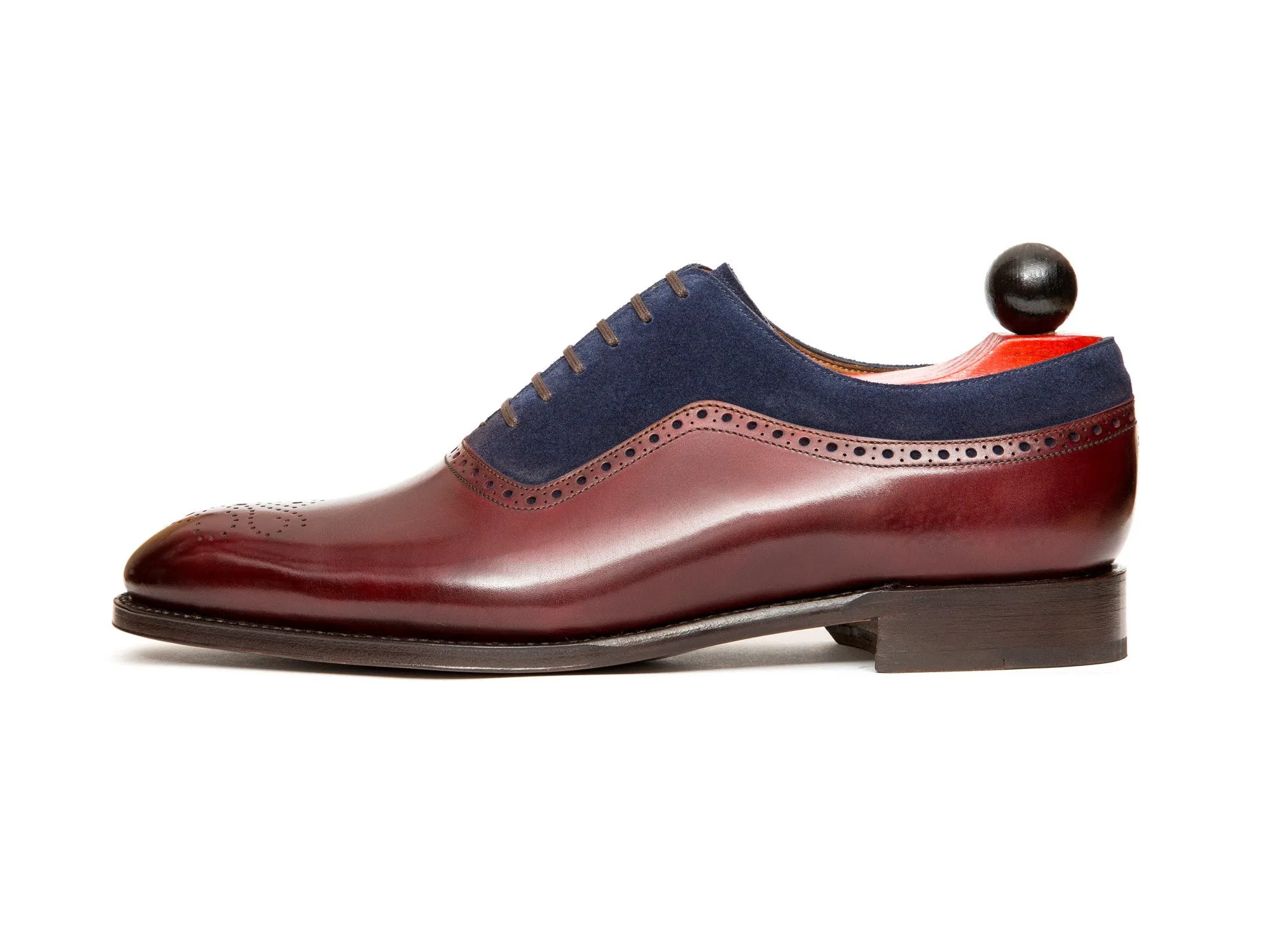 Roosevelt - MTO - Burgundy Calf / Dark Blue Suede - NGT Last - Single Leather Sole