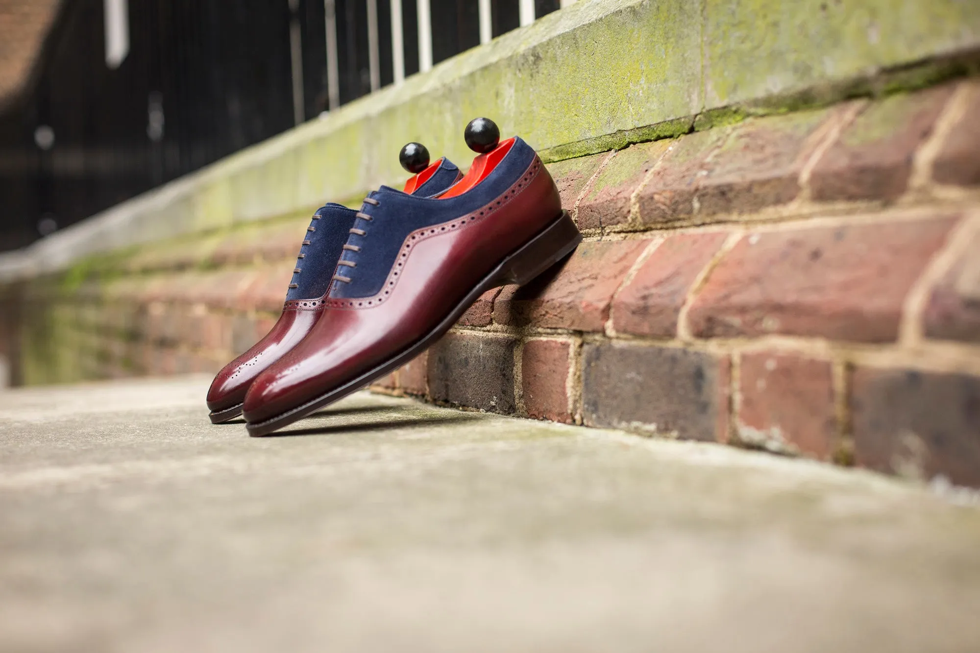 Roosevelt - MTO - Burgundy Calf / Dark Blue Suede - NGT Last - Single Leather Sole