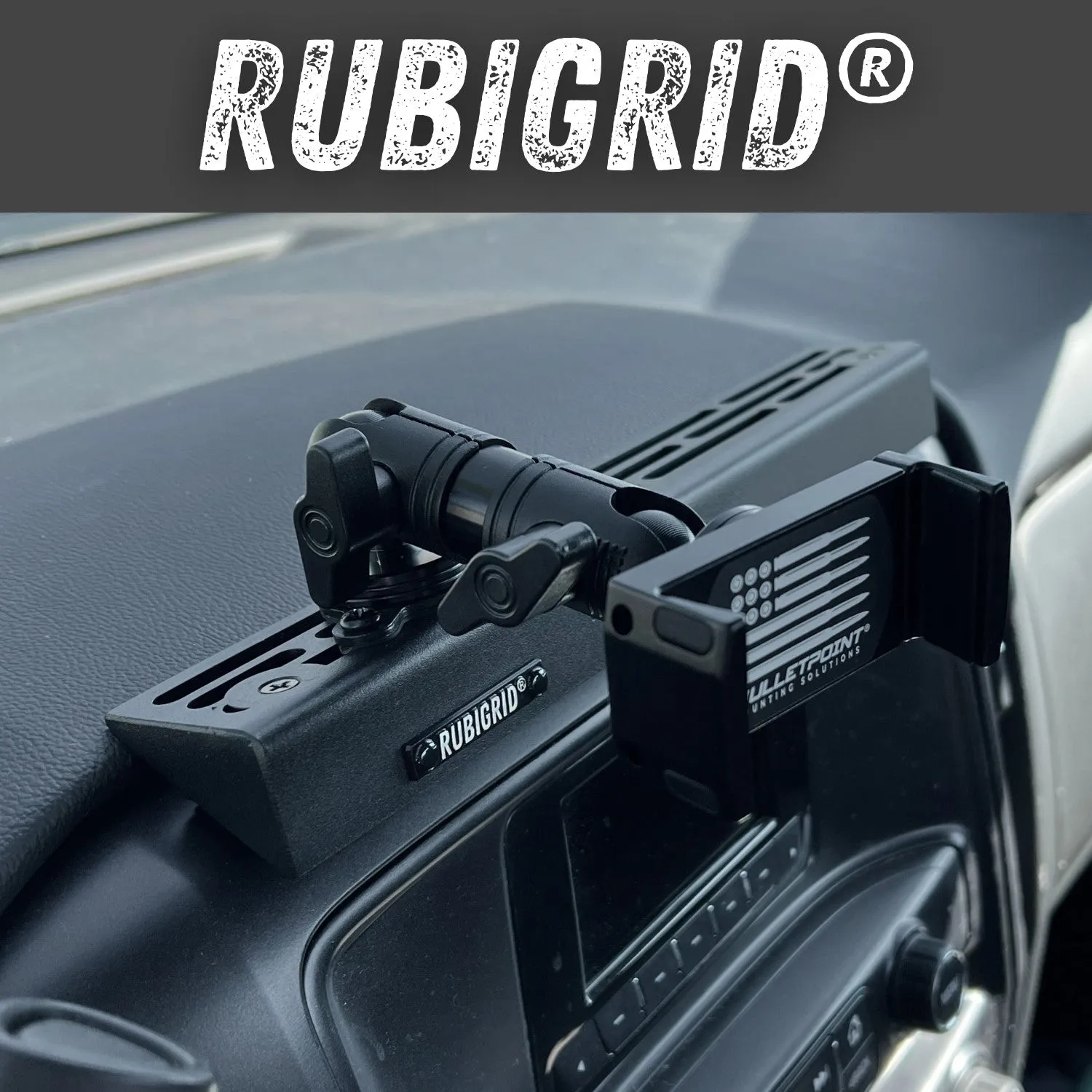 RubiGrid® 2014-2019 GMC Sierra   Chevrolet Silverado Phone Holder Multi-Device Dash Mount