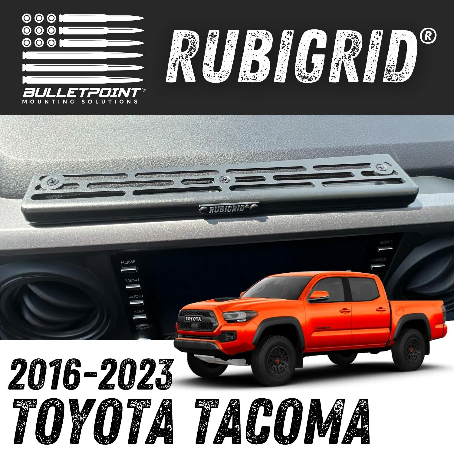 RubiGrid® 2016-2023 Toyota Tacoma Dash Mount Phone   Device Holder