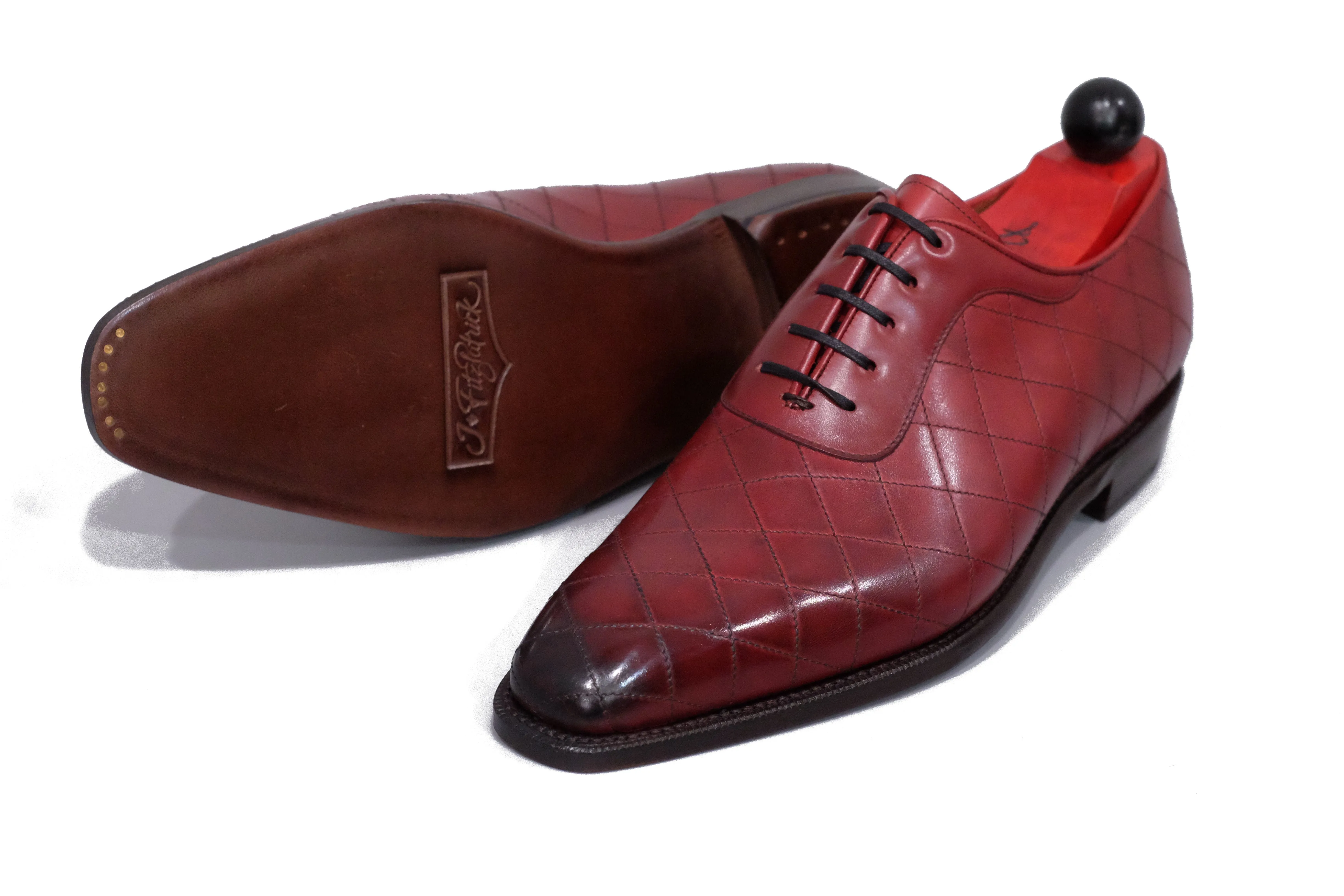 Spokane - MTO - Burnished Quilted Burgundy Calf - LPB Last - Single Leather Sole