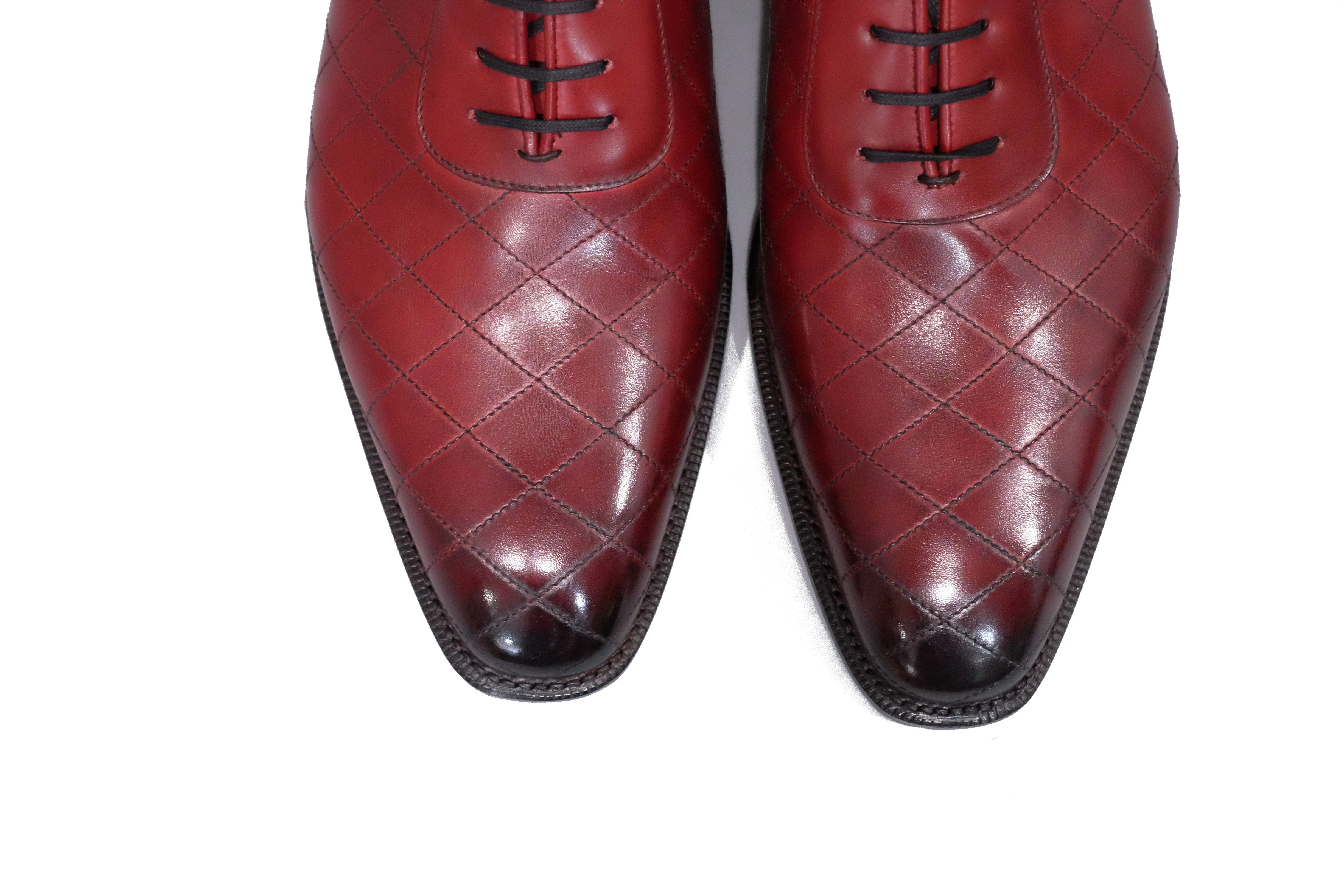 Spokane - MTO - Burnished Quilted Burgundy Calf - LPB Last - Single Leather Sole