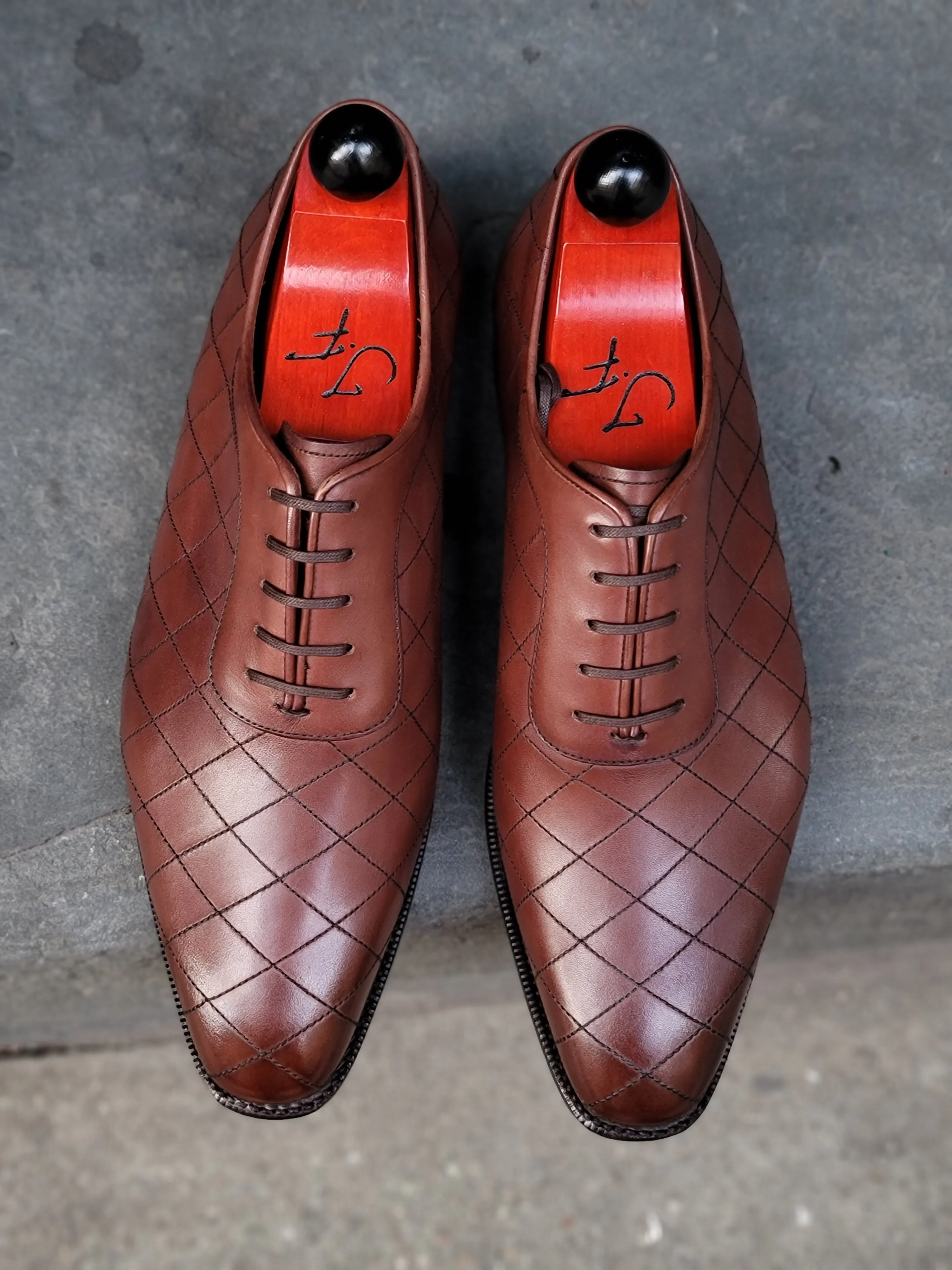 Spokane - MTO - Quilted Cedar Calf - LPB Last - Single Leather Sole