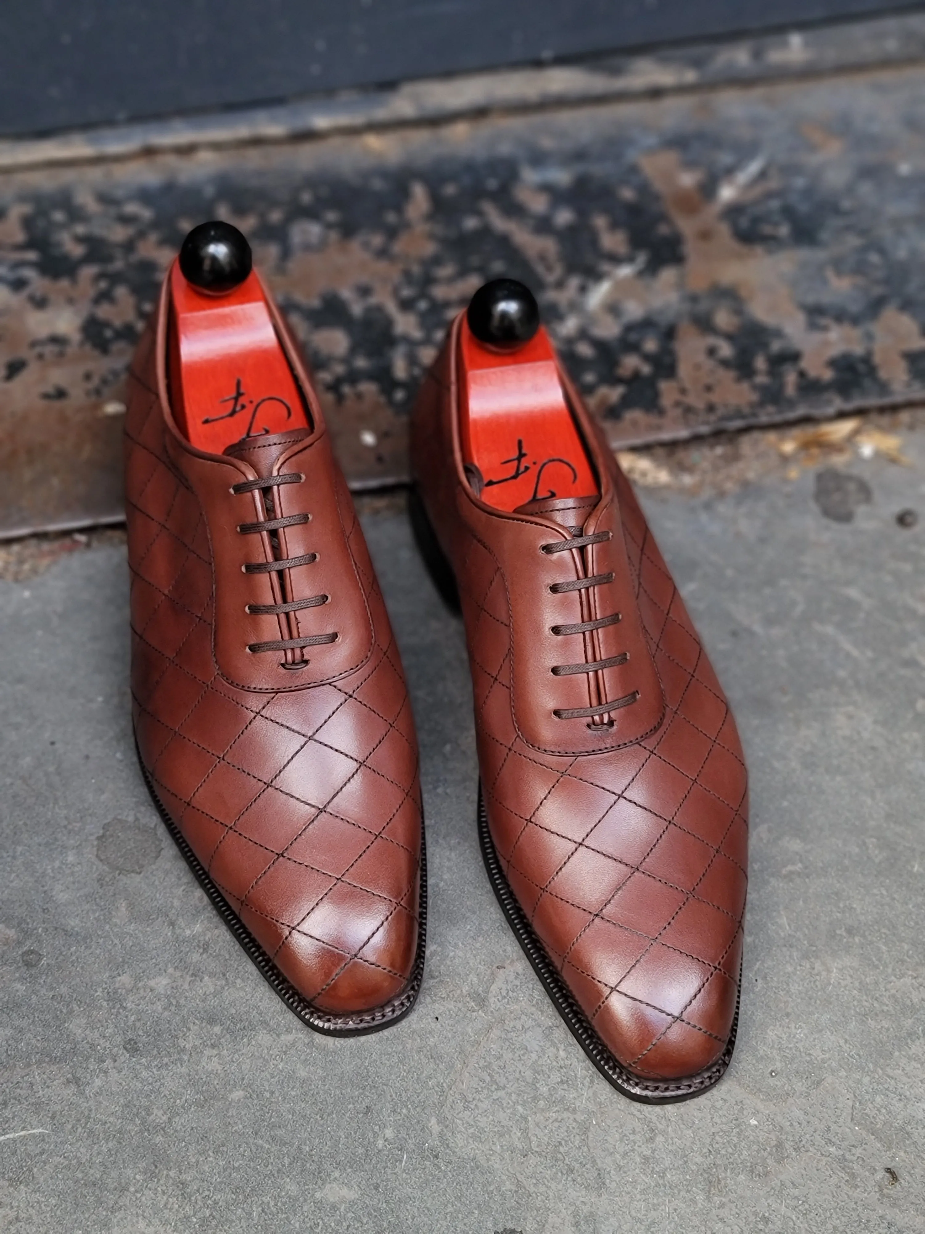 Spokane - MTO - Quilted Cedar Calf - LPB Last - Single Leather Sole