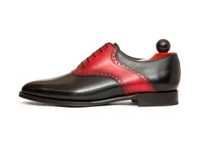 Stefano Redux - MTO - Black Calf / Red Calf Saddle - JKF Last - Single Leather Sole